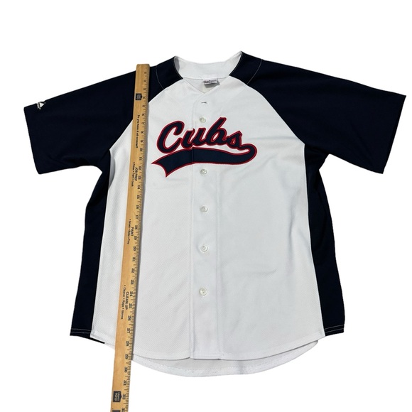 Majestic Chicago Cubs Baseball Button Up Jersey Mens XL White Stitched READ - Picture 8 of 9